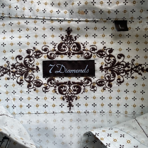 7 Diamond long sleeve snap closure mens SZ LRG - Picture 9 of 11